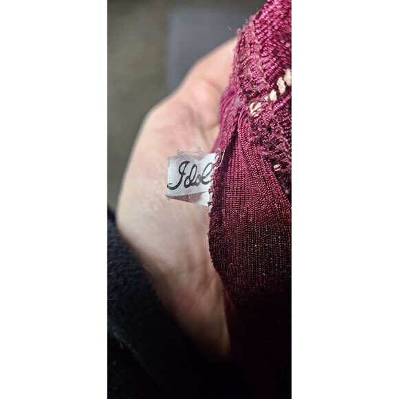 Vtg Maxi Skirt Womens S Burgundy Boho 90s Y2K Flowy Lagenlook Gypsy - Picture 4 of 4